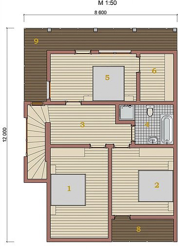 Котедж Villa Classic-05 154,8кв м план 2 поверху